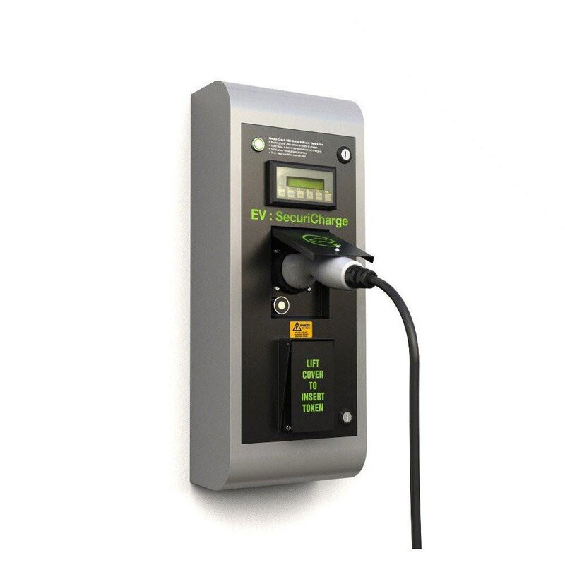 Wall mounted electric vehicle charging unit